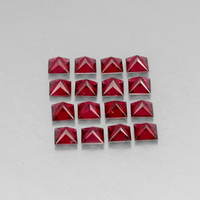 Gemas de espinela rojo natural de  ct, cuadrado, VVS-VS