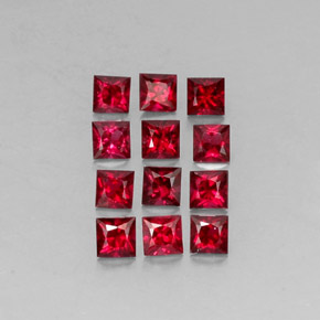 Gemas de espinela rojo natural de  ct, cuadrado, VVS-VS