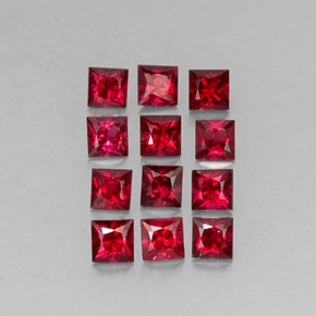 Gemas de espinela rojo natural de  ct, cuadrado, VVS-VS