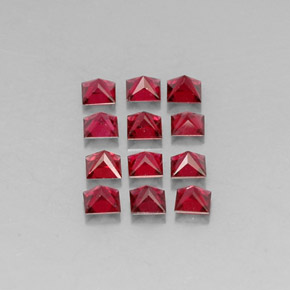Gemas de espinela rojo natural de  ct, cuadrado, VVS-VS