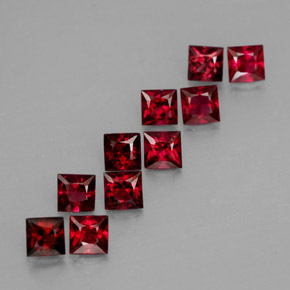 Gemas de espinela rojo natural de  ct, cuadrado, VVS-VS