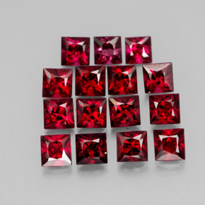 Gemas de espinela rojo natural de  ct, cuadrado, VVS-VS