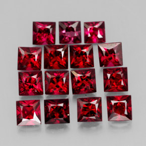 Gemas de espinela rojo natural de  ct, cuadrado, VVS-VS