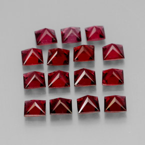 Gemas de espinela rojo natural de  ct, cuadrado, VVS-VS