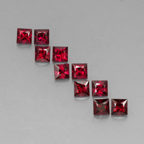 Gemas de espinela rojo natural de  ct, cuadrado, VVS-VS