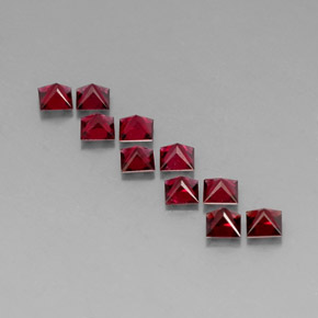 Gemas de espinela rojo natural de  ct, cuadrado, VVS-VS