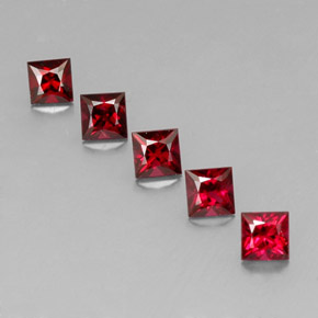 Gemas de espinela rojo natural de  ct, cuadrado, VVS-VS