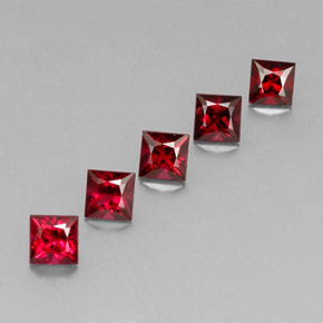 Gemas de espinela rojo natural de  ct, cuadrado, VVS-VS