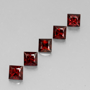 Gemas de espinela rojo natural de  ct, cuadrado, VVS-VS