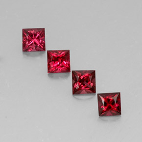 Gemas de espinela rojo natural de  ct, cuadrado, VVS-VS