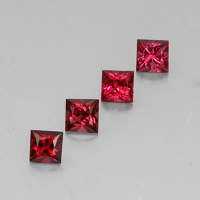 Gemas de espinela rojo natural de  ct, cuadrado, VVS-VS