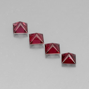 Gemas de espinela rojo natural de  ct, cuadrado, VVS-VS