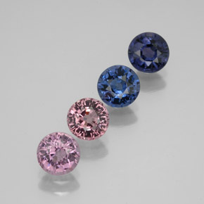 Gemas de espinela multicolor natural de  ct, corte redondo, VVS-VS