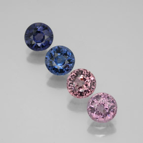 Gemas de espinela multicolor natural de  ct, corte redondo, VVS-VS