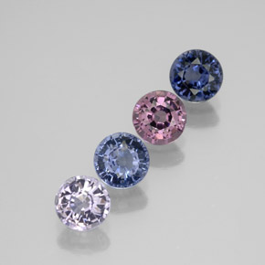 Gemas de espinela multicolor natural de  ct, corte redondo, VVS-VS