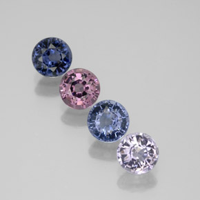 Gemas de espinela multicolor natural de  ct, corte redondo, VVS-VS