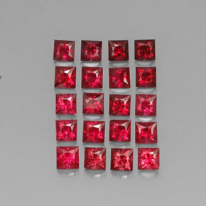 Gemas de espinela rojo natural de  ct, cuadrado, VVS-VS