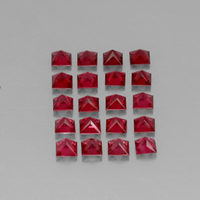 Gemas de espinela rojo natural de  ct, cuadrado, VVS-VS