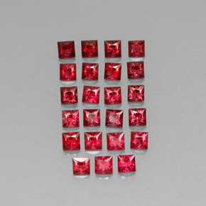 Gemas de espinela rojo natural de  ct, cuadrado, VVS-VS