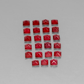 Gemas de espinela rojo natural de  ct, cuadrado, VVS-VS