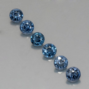 Gemas de espinela azul natural de  ct, corte redondo, VVS-VS
