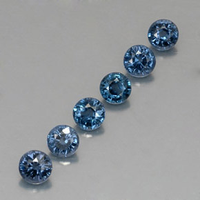 Gemas de espinela azul natural de  ct, corte redondo, VVS-VS