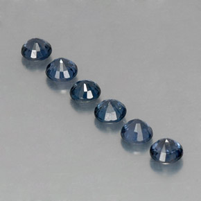 Gemas de espinela azul natural de  ct, corte redondo, VVS-VS