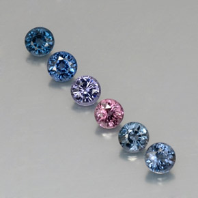 Gemas de espinela multicolor natural de  ct, corte redondo, VVS-VS