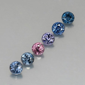 Gemas de espinela multicolor natural de  ct, corte redondo, VVS-VS