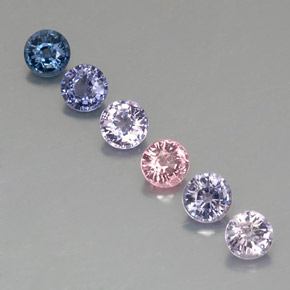 Gemas de espinela multicolor natural de  ct, corte redondo, VVS-VS