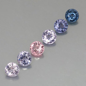 Gemas de espinela multicolor natural de  ct, corte redondo, VVS-VS