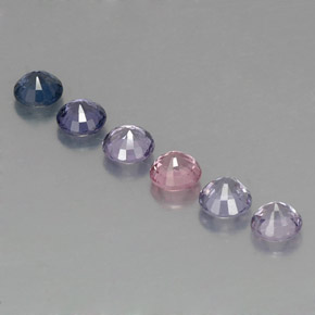 Gemas de espinela multicolor natural de  ct, corte redondo, VVS-VS