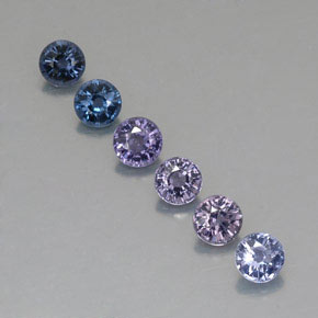 Gemas de espinela multicolor natural de  ct, corte redondo, VVS-VS
