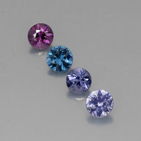 Gemas de espinela multicolor natural de  ct, corte redondo, VVS-VS