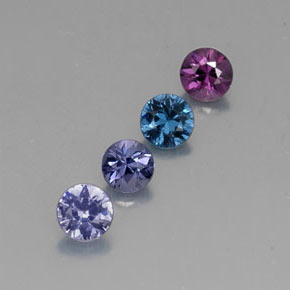 Gemas de espinela multicolor natural de  ct, corte redondo, VVS-VS