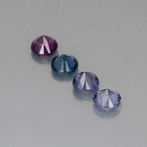 Gemas de espinela multicolor natural de  ct, corte redondo, VVS-VS