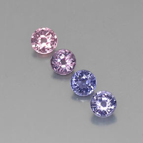 Gemas de espinela multicolor natural de  ct, corte redondo, VVS-VS