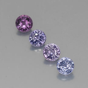 Gemas de espinela multicolor natural de  ct, corte redondo, VVS-VS