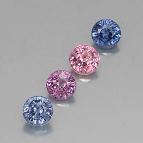 Gemas de espinela multicolor natural de  ct, corte redondo, VVS-VS
