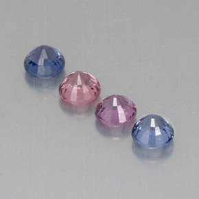 Gemas de espinela multicolor natural de  ct, corte redondo, VVS-VS