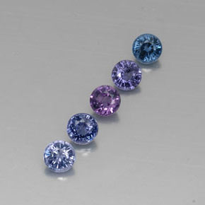 Gemas de espinela multicolor natural de  ct, corte redondo, VVS-VS