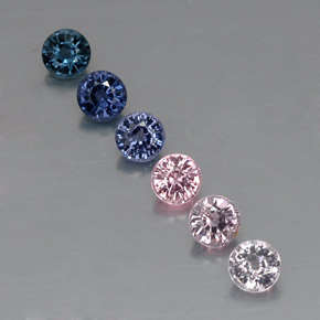 Gemas de espinela multicolor natural de  ct, corte redondo, VVS-VS
