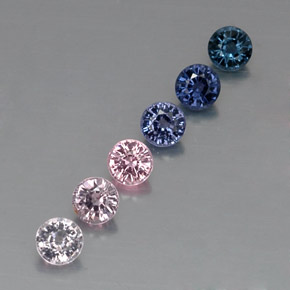 Gemas de espinela multicolor natural de  ct, corte redondo, VVS-VS