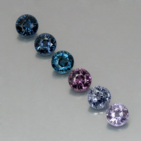 Gemas de espinela multicolor natural de  ct, corte redondo, VVS-VS