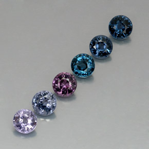 Gemas de espinela multicolor natural de  ct, corte redondo, VVS-VS