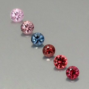 Gemas de espinela multicolor natural de  ct, corte redondo, VVS-VS