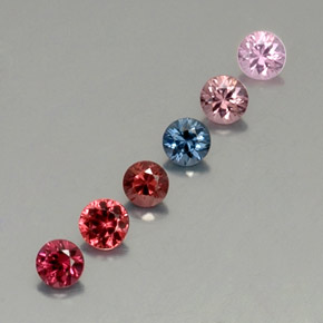 Gemas de espinela multicolor natural de  ct, corte redondo, VVS-VS