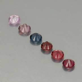 Gemas de espinela multicolor natural de  ct, corte redondo, VVS-VS