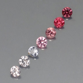 Gemas de espinela multicolor natural de  ct, corte redondo, VVS-VS