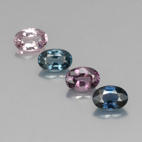 Gemas de espinela multicolor natural de  ct, corte óvalo, VVS
